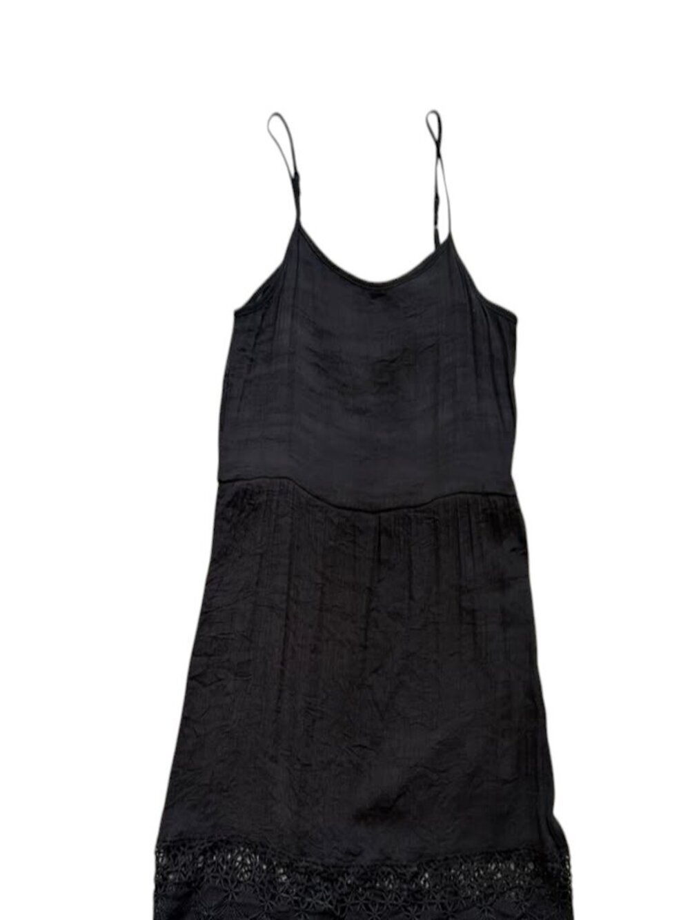 Say What Black Lace Trim Mini Dress Women's L Halter Sleeveless Party Cocktail